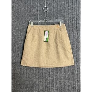 Vintage Metro Collection Womens Mini Skirt Size 8 Tan Speckled Wool Pockets